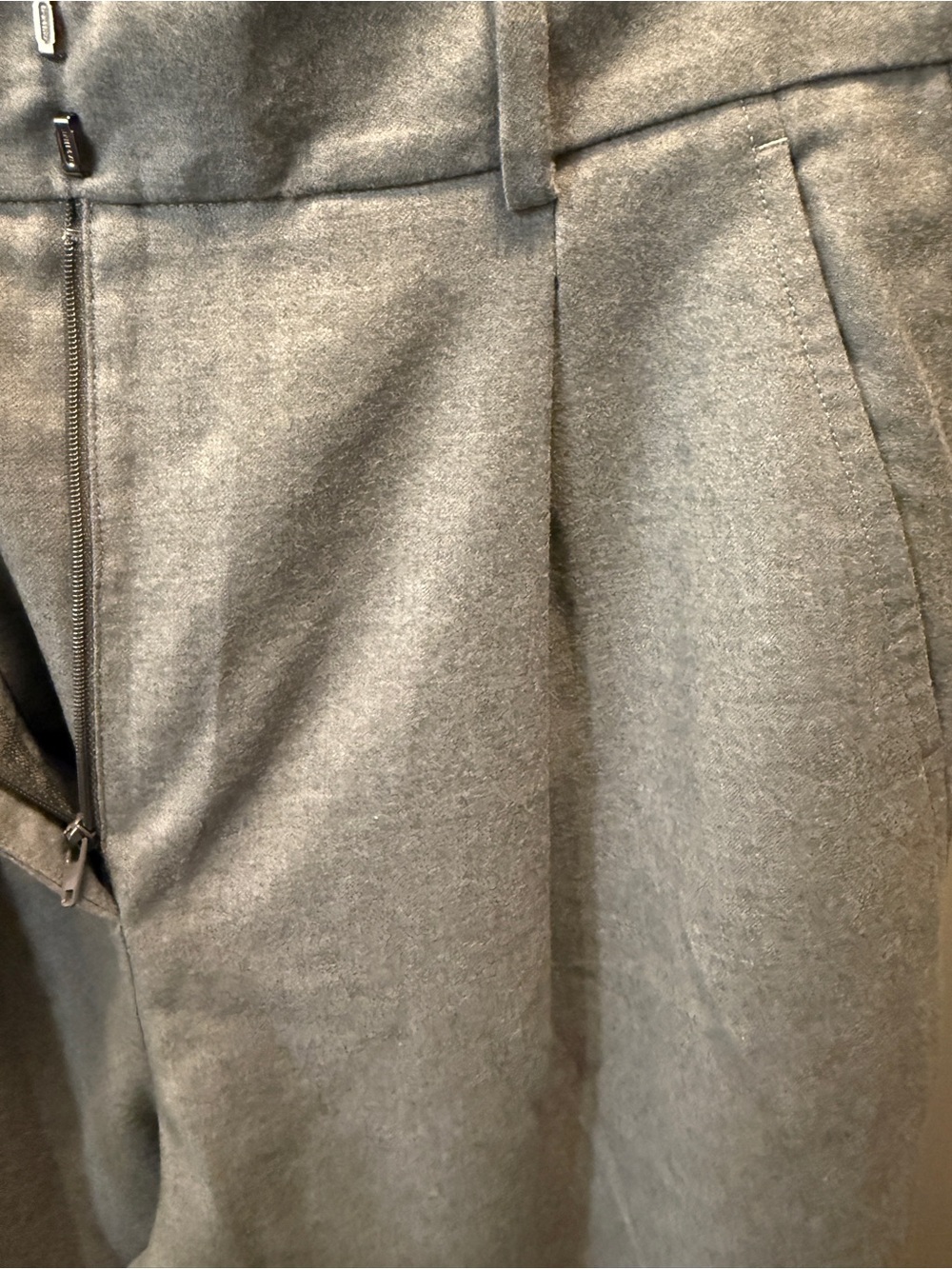 Weekend Max Mara Grey Virgin Wool Pleated Wide Leg Trousers US 8 - Picture 4 of 12